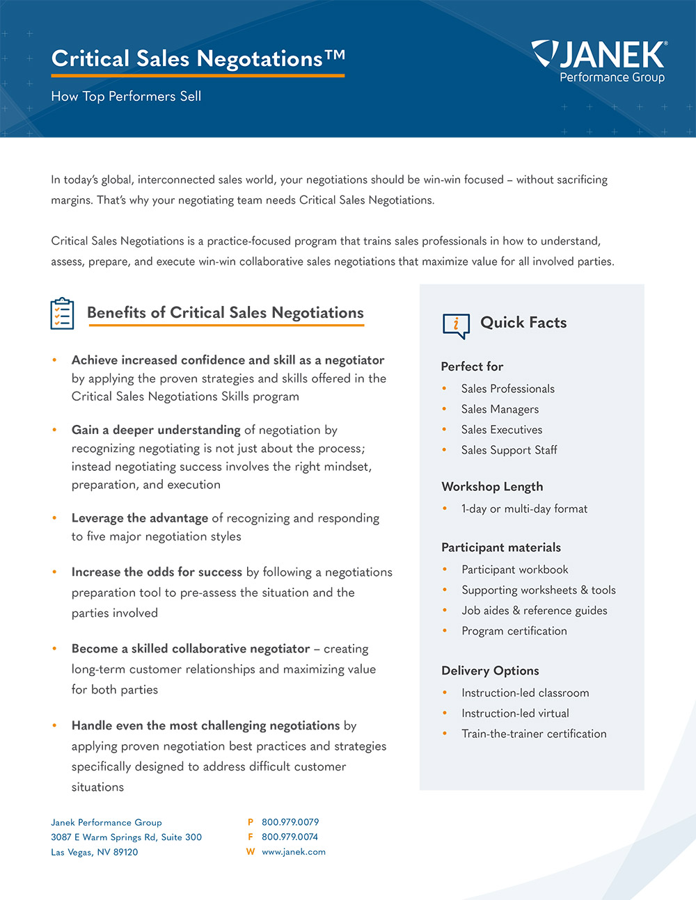 Critical Sales Negotiations