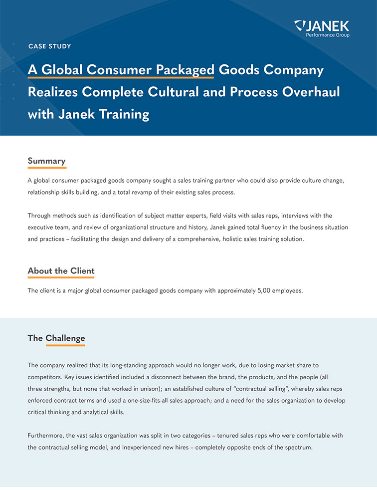 Global Consumer Packaged Goods Case Study