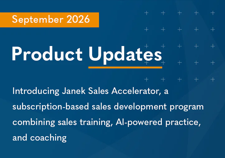 September 2026 Janek Product Update