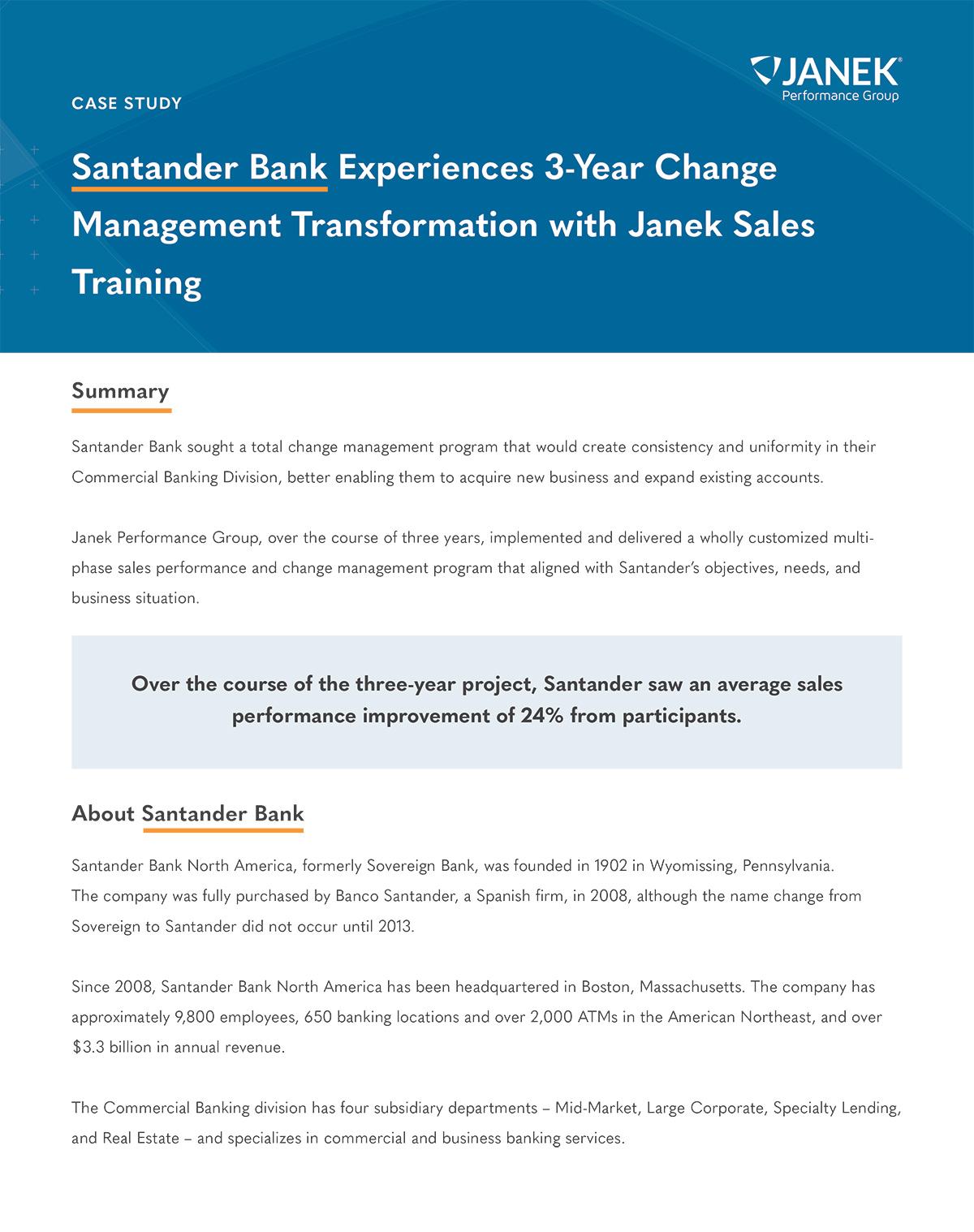 Santander Bank Case Study